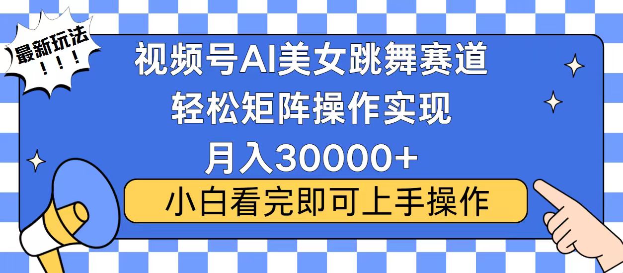视频号蓝海赛道玩法，当天起号，拉爆流量收益，小白也能轻松月入30000+-小哈资源