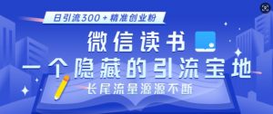 微信读书，一个隐藏的引流宝地，不为人知的小众打法，日引流300+精准创业粉，长尾流量源源不断-小哈资源