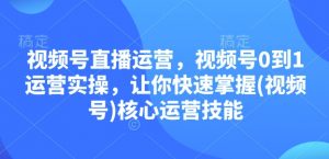 视频号直播运营,视频号0到1运营实操,让你快速掌握(视频号)核心运营技能-小哈资源