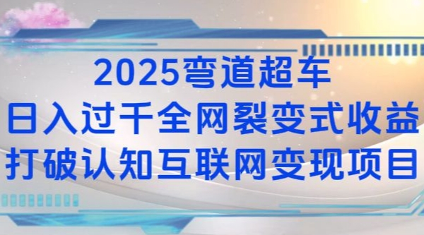 2025弯道超车日入过K全网裂变式收益打破认知互联网变现项目【揭秘】-小哈资源
