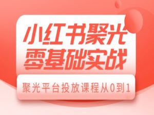 小红书聚光零基础实战,聚光平台投放课程从0到1-小哈资源