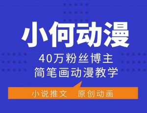 小何动漫简笔画动漫教学，40万粉丝博主课程，可做伙伴计划、分成计划、接广告等-小哈资源