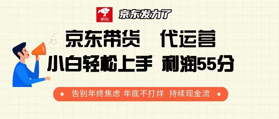 京东带货 代运营 利润55分 告别年终焦虑 年底不打烊 持续现金流-小哈资源