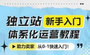 独立站新手入门体系化运营教程，助力独立站卖家从0-1快速入门!-小哈资源