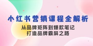 小红书营销课程全解析，从品牌矩阵到爆款笔记，打造品牌霸屏之路-小哈资源