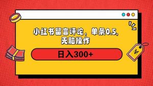 小红书评论单条0.5元，日入300＋，无上限，详细操作流程-小哈资源