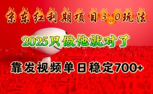 京东红利项目3.0玩法，2025只做他就对了，靠发视频单日稳定700+-小哈资源