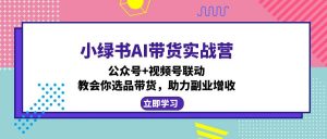 小绿书AI带货实战营：公众号+视频号联动，教会你选品带货，助力副业增收-小哈资源