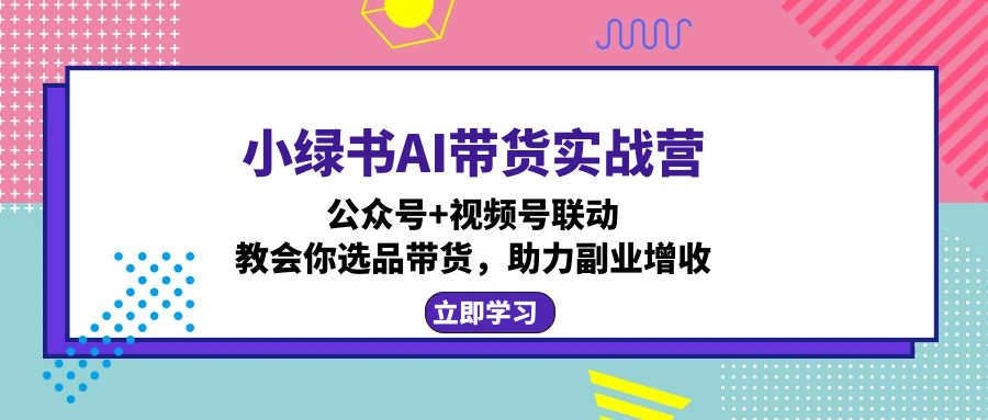 小绿书AI带货实战营：公众号+视频号联动，教会你选品带货，助力副业增收-小哈资源