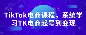 TikTok电商课程，​系统学习TK电商起号到变现-小哈资源