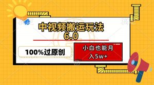 中视频搬运玩法6.0，利用软件双重去重，100%过原创，小白也能月入5w+-小哈资源
