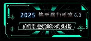 2025年快手6.0保姆级教程震撼来袭,单日狂吸300+精准创业粉-小哈资源