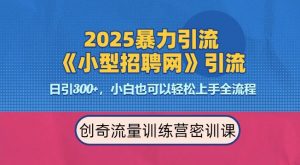 2025最新暴力引流方法，招聘平台一天引流300+，日变现多张，专业人士力荐-小哈资源