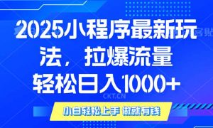 2025年小程序最新玩法，流量直接拉爆，单日稳定变现1000+-小哈资源