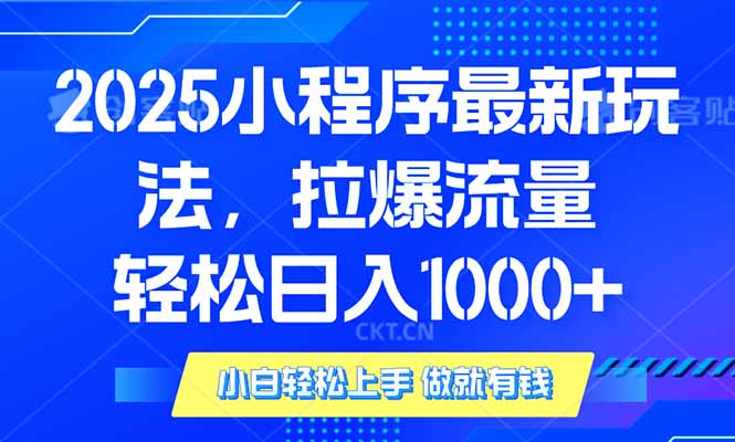 2025年小程序最新玩法，流量直接拉爆，单日稳定变现1000+-小哈资源