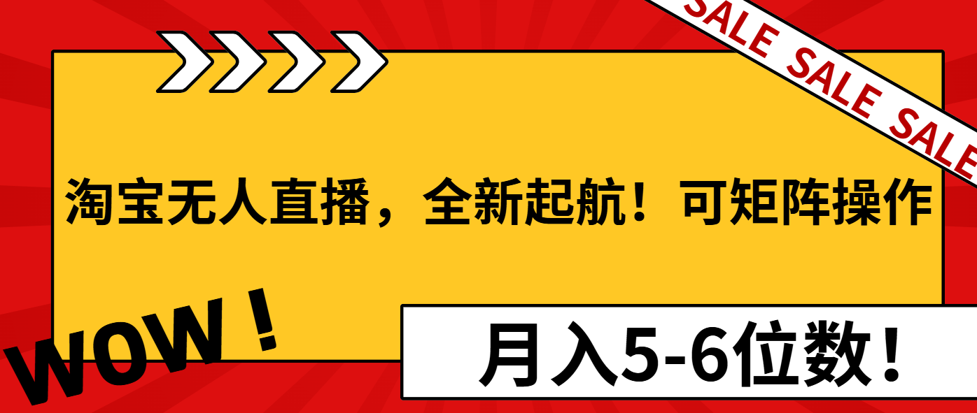 淘宝无人直播，全新起航！可矩阵操作，月入5-6位数！-小哈资源