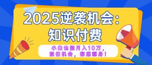 2025逆袭项目——知识付费，小白也能月入10万年入百万，抓住机会彻底翻...-小哈资源