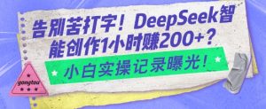 告别苦打字！DeepSeek智能创作1小时入2张？小白实操记录曝光-小哈资源