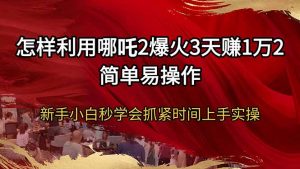 怎样利用哪吒2爆火3天赚1万2简单易操作新手小白秒学会抓紧时间上手实操-小哈资源