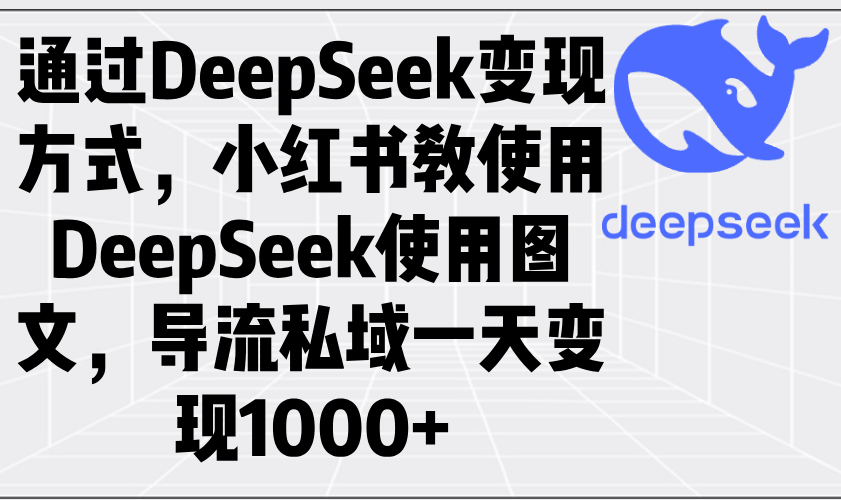 通过DeepSeek变现方式，小红书教使用DeepSeek图文，导流私域一天变现1000+-小哈资源