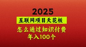 2025项目天花板，普通怎么通过知识付费翻身，年入百个【揭秘】-小哈资源