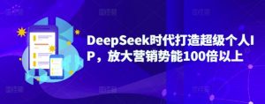 DeepSeek时代打造超级个人IP，放大营销势能100倍以上-小哈资源