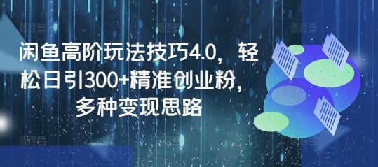 闲鱼高阶玩法技巧4.0，轻松日引300+精准创业粉，多种变现思路-小哈资源