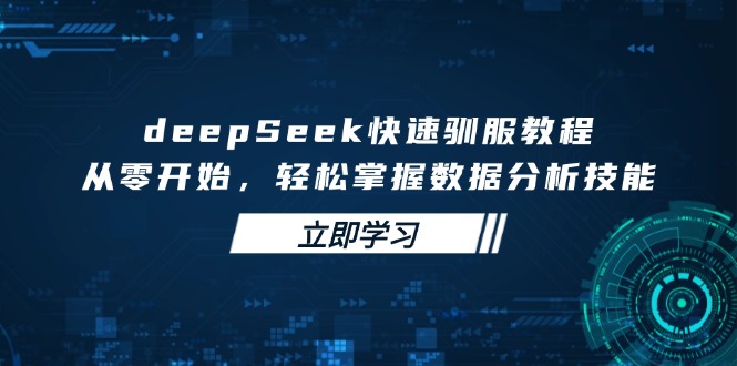 deepSeek快速驯服教程，从零开始，轻松掌握数据分析技能-小哈资源