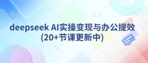 deepseek AI实操变现与办公提效(20+节课更新中)-小哈资源