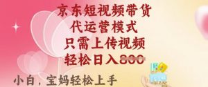 京东短视频带货，2025翻身项目，只需上传视频，单月稳定变现8k+【揭秘】-小哈资源
