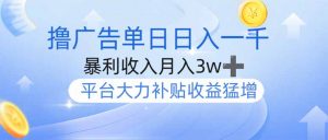 撸广告躺赚，单设备日入1000+，月入3w+，今年最强撸广告上线-小哈资源