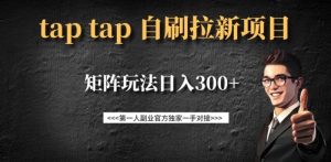 taptap拉新自刷项目，一个新用户14元，矩阵玩法日入300+-小哈资源