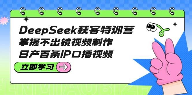 DeepSeek获客特训营：掌握不出镜视频制作，日产百条IP口播视频-小哈资源