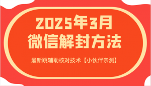 2025年3月微信解封方法 最新跳辅助核对技术【小伙伴亲测】-小哈资源