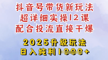 2025全新升级抖音带货玩法，一天纯利四位数，从剪辑到选品再到发布投流，超详细玩法揭秘-小哈资源