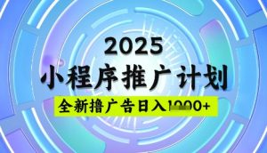 2025微信小程序推广计划，撸广告玩法，日均5张，稳定简单【揭秘】-小哈资源