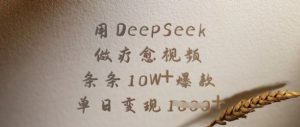 用DeepSeek做疗愈视频，条条10W+爆款，单日变现多张-小哈资源