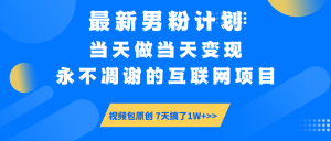 最新男粉计划6.0玩法，永不凋谢的互联网项目 当天做当天变现，视频包原...-小哈资源
