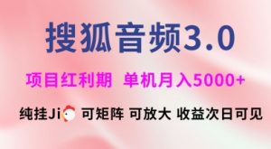 搜狐音频挂ji3.0.可矩阵可放大,独家技术,稳定月入5000+【揭秘】-小哈资源