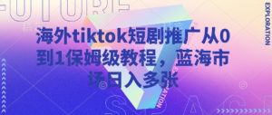 海外tiktok短剧推广从0到1保姆级教程，蓝海市场日入多张-小哈资源