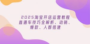 2025淘宝开店运营教程更新，直通车技巧全解析，动销、爆款、人群搭建-小哈资源