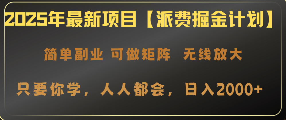 2025年最新项目【派费掘金计划】操作简单，日入2000+-小哈资源