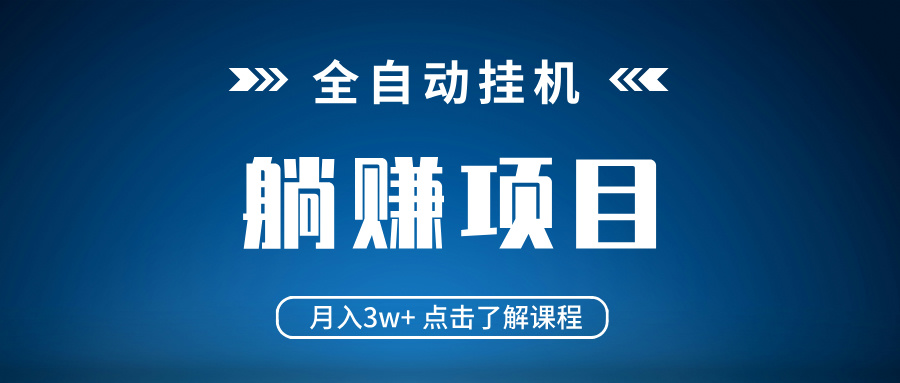 全自动挂机项目 月入3w+ 真正躺平项目 不吃电脑配置 当天见收益-小哈资源