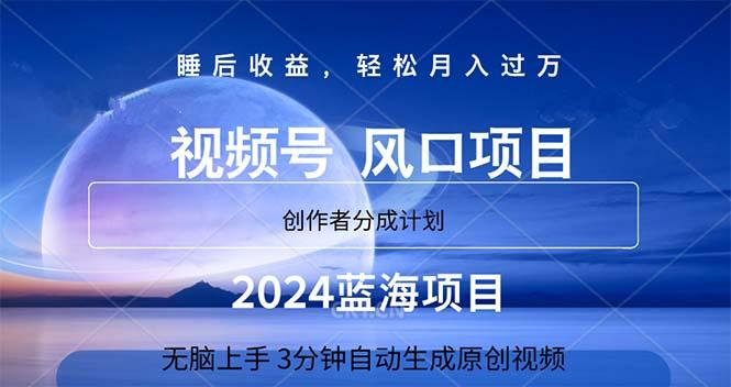 2024蓝海项目，3分钟自动生成视频，月入过万-小哈资源