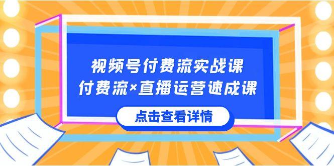 视频号付费流实战课，付费流×直播运营速成课，让你快速掌握视频号核心运营技能-小哈资源