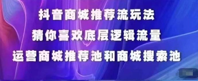 抖音商城运营课程，猜你喜欢入池商城搜索商城推荐人群标签覆盖-小哈资源
