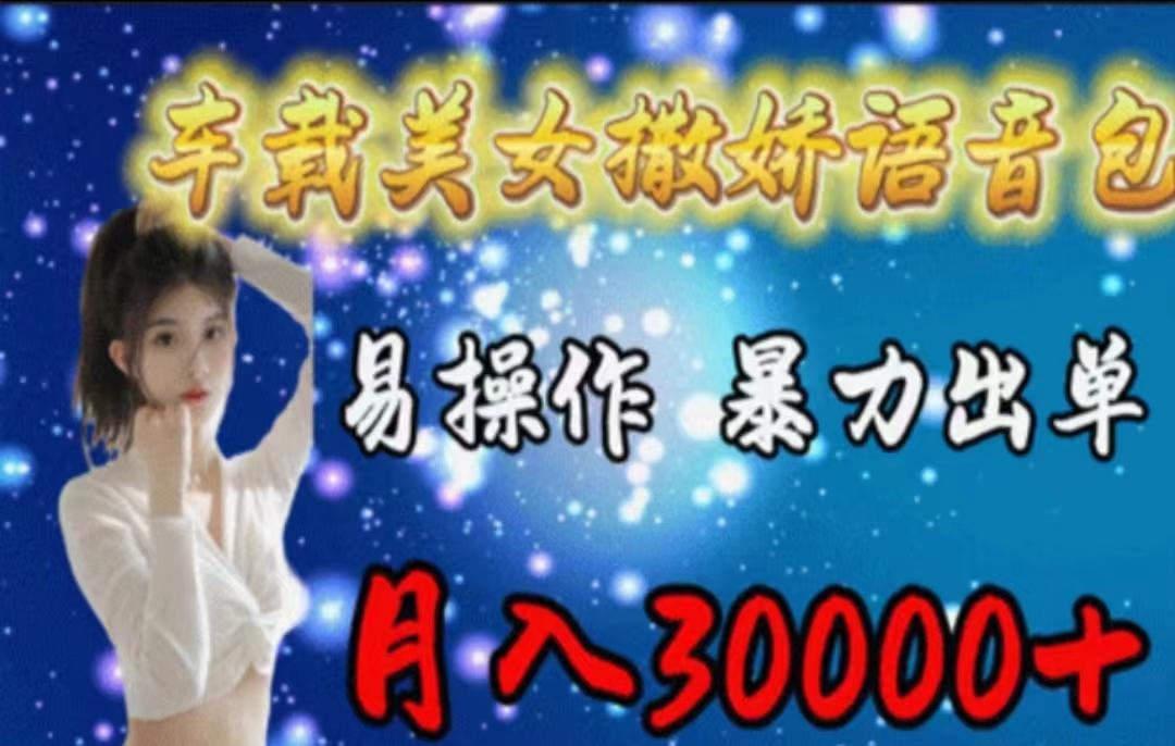 车载美女撒娇语音包，执行就出单，月入3000＋，小白看完课程就能马上实操-小哈资源