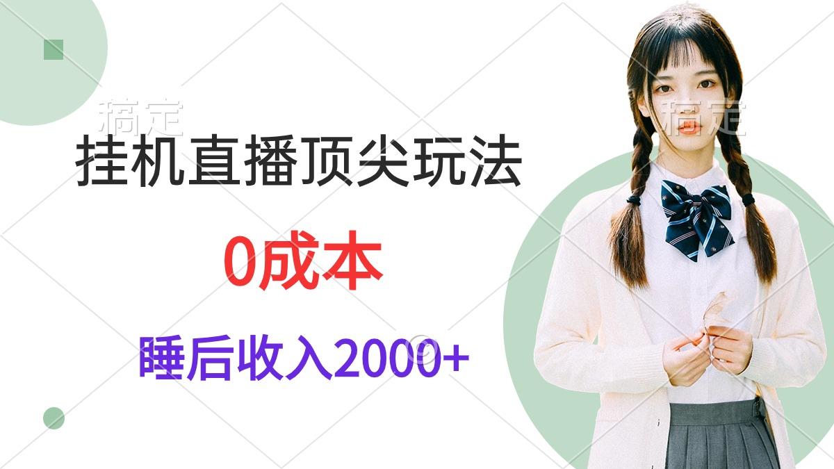 (9715期)挂机直播顶尖玩法，睡后日收入2000+、0成本，视频教学-小哈资源