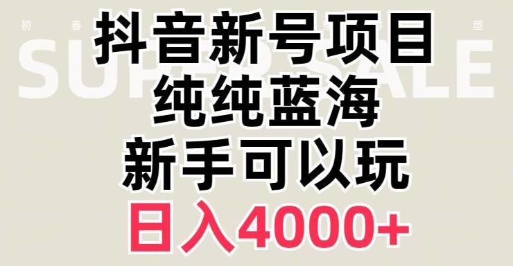 抖音蓝海赛道，必须是新账号，日入4000+【揭秘】-小哈资源