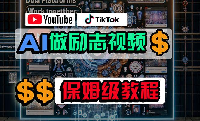 利用AI制作励志视频，在YouTube和TikTok赚钱，小白可做(附工具-小哈资源